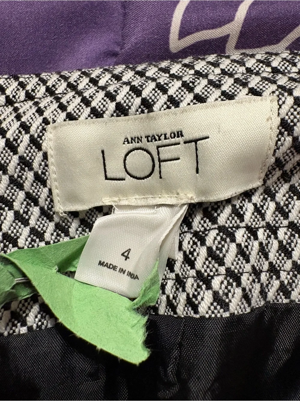 Vintage Ann Taylor Loft skirt, mini houndstooth